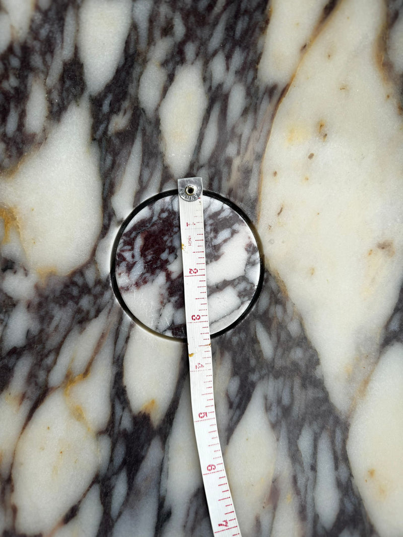 Calacatta Viola Marble Oval Shape Above Vanity Bathroom Sink (W)18" (L)14" (H)5" drain cap measure view