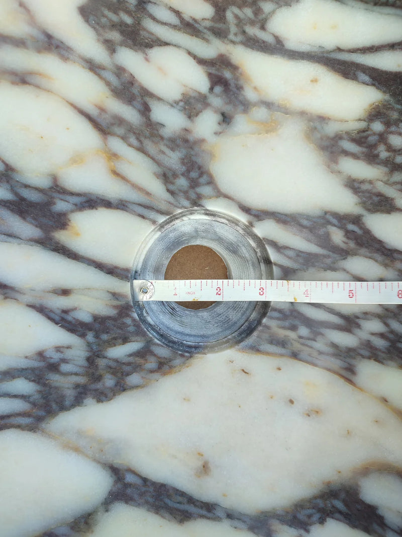 Calacatta Viola Marble Oval Shape Above Vanity Bathroom Sink (W)18" (L)14" (H)5" drain hole measure view