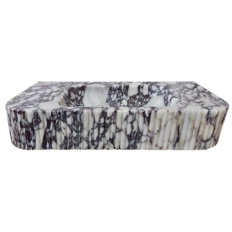 Calacatta Viola Marble Wall-mount Bathroom Vanity Ribbed Textured Front (W)18" (L)32" side view