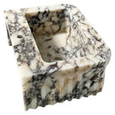 Calacatta Viola Marble Wall-Mount Bathroom Vanity Sink - Fluted Design (W)15" (L)22" (H)8" angle view