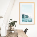 Surfing Wall Art Print. Surfers on Blue Waves