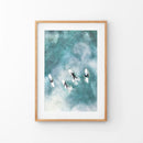 California Surfers Wall Art Print. Aerial Blue Ocean Waves
