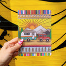 Camper Double-Sided Journal | Wood Burned Camper Trailer Art Designs Notebook