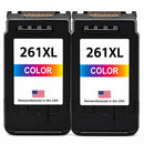 U.S. Remanufactured for Canon CL-261XL Color Ink Cartridge Twin Pack