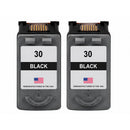 U.S. Remanufactured for Canon PG-30 Black Ink Cartridge Twin Pack