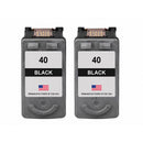 U.S. Remanufactured for Canon PG-40 Black Ink Cartridge Twin Pack