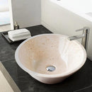 Cappuccino Beige Marble V-Shape Vessel Sink Polished Finish 16x6