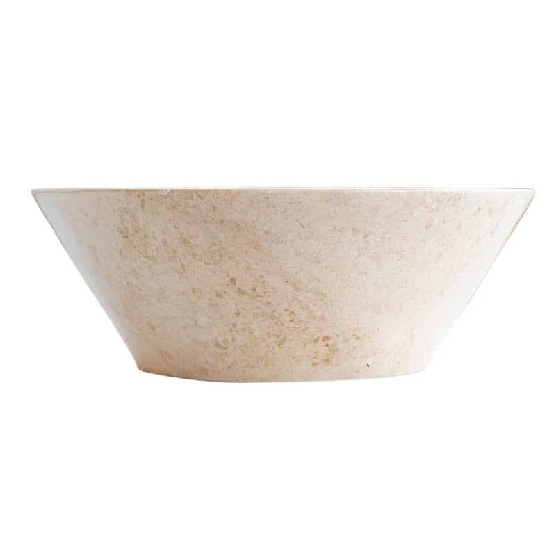 Cappuccino Beige Marble V-Shape Tapered Above Vanity Bathroom Sink Polished (D)16" (H)6" side view