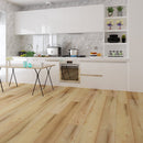 WPC Vinyl Rigid Core 7" Width 48" RL 8.5mm Thick, 1.5mm IXPE Caribbean Sand, Bermuda Floors - Mazzia Collection kitchen view 2