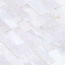 Carrara White Ledger 3D Panel 6"x24" Natural Marble Wall Tile multi surface finish- Full Truckload angle closeup view