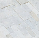 Carrara White Ledger 3D Panel 6"x24" Natural Marble Wall Tile - Full Truckload top angle closeup view