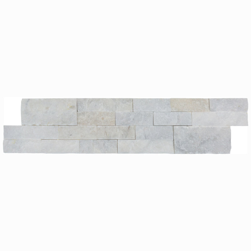 Carrara White Ledger 3D Panel 6"x24" Natural Marble Wall Tile - Full Truckload one panel top view