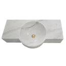 Carrara White Marble Above Vanity Floating Wall Mount Sink 36x16
