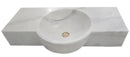 Carrara White Marble Above Vanity Floating Wall Mount Sink 36x16