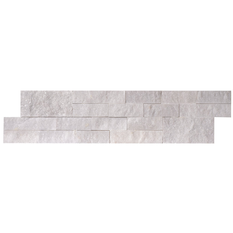 Carrara White Ledger 3D Panel 6"x24" Natural Marble Wall Tile - Full Truckload one panel top view