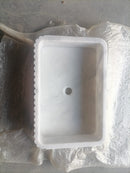 Carrara White Marble Wall-mount Bathroom Sink Ribbed Textured (W)16" (W)24" (H)6" top measure