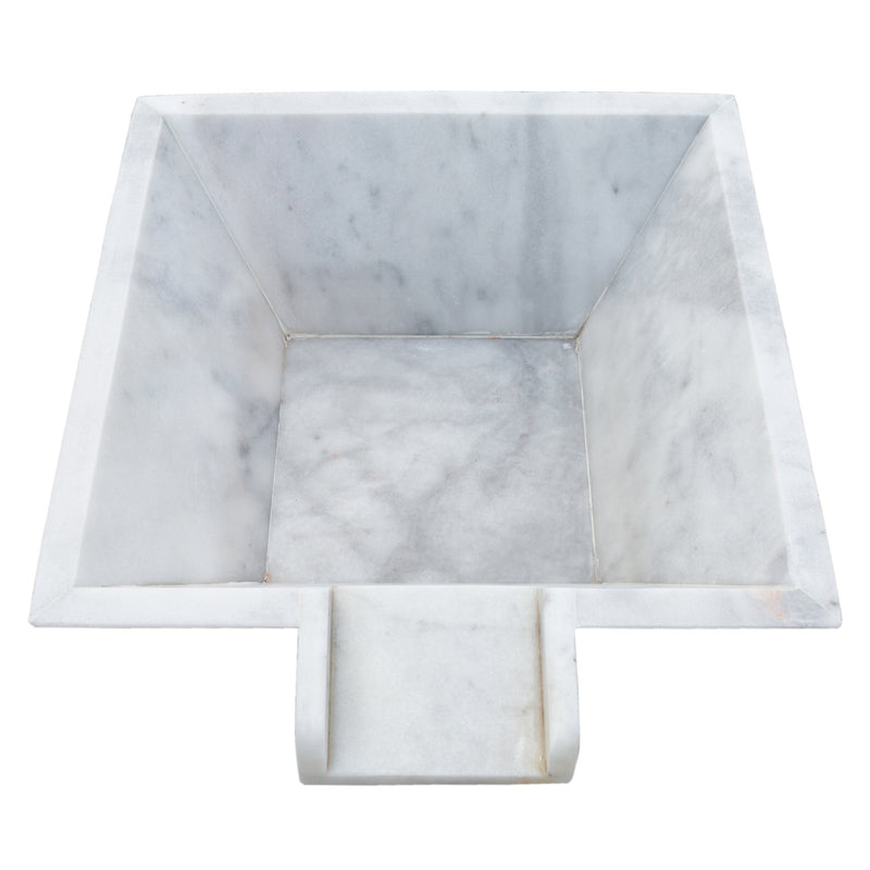 Carrara white marble Natural Stone Pool Cascade Water Bowl top