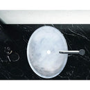 Carrara White Marble Natural Stone Oval Vessel Sink - 16x21x6