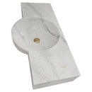 Carrara White Marble Above-vanity Wall-mount Bathroom Sink (W)16" (L)28" (H) 5" angle view