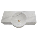 Carrara White Marble Above-vanity Wall-mount Bathroom Sink (W)16" (L)28" (H) 5" top front view