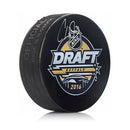 Carter Hart Vegas Golden Knights Autographed 2016 NHL Hockey Draft Logo Puck