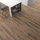 SPC Vinyl Rigid Core 7" Width 60" RL, 6mm Thick, 1.5mm IXPE Caspian Ash, Peninsula - Mazzia Collection kitchen view closeup