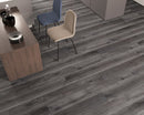 SPC Vinyl Rigid Core 7" Width 60" RL, 6mm Thick, 1.5mm IXPE Cavalli Smoke Peninsula Floors - Mazzia Collection Product shoot tile top view 2
