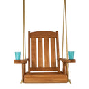 Amish Casual Heavy Duty Outdoor Wood Swing Chair in Cedar Stain