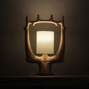Cervina Sculptural Wood Ring Table Lamp
