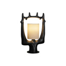 Cervina Sculptural Wood Ring Table Lamp
