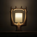 Cervina Sculptural Wood Ring Table Lamp