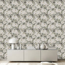 Contemporary White Flowers Wallpaper Fashionable