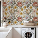 Chamomile Rose Hibiscus Flower Vintage Wallpaper