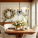 Black Metal 6 Light Candelabra Chandelier