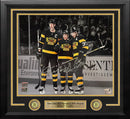 Zdeno Chara, Brad Marchand, Patrice Bergeron Boston Bruins Autographed 16x20 Framed Blackout Photo