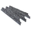 Charcoal Cambria Ledger 3D Panel 6.8"x20.8" Split-face Natural Marble Wall Tile - Full Truckload multiple panels  profile view