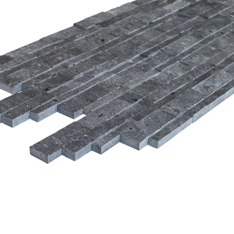 Charcoal Cambria Ledger 3D Panel 6.8x20.8 Split-face Natural marble Wall Tile multiple profile view