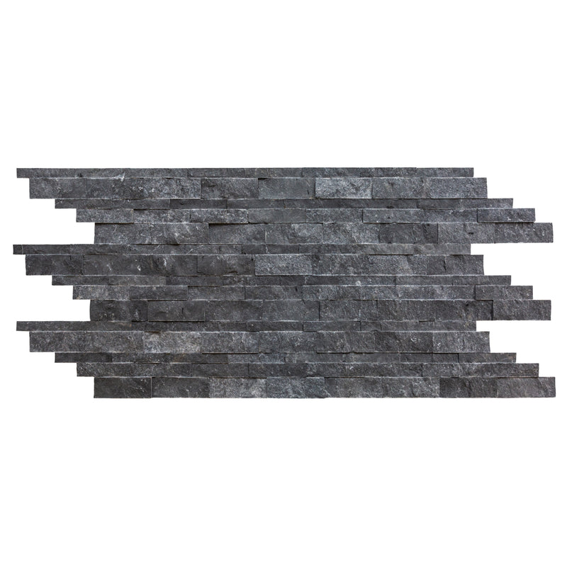 Charcoal Cambria Ledger 3D Panel 6.8x20.8 Split-face Natural marble Wall Tile multiple top view