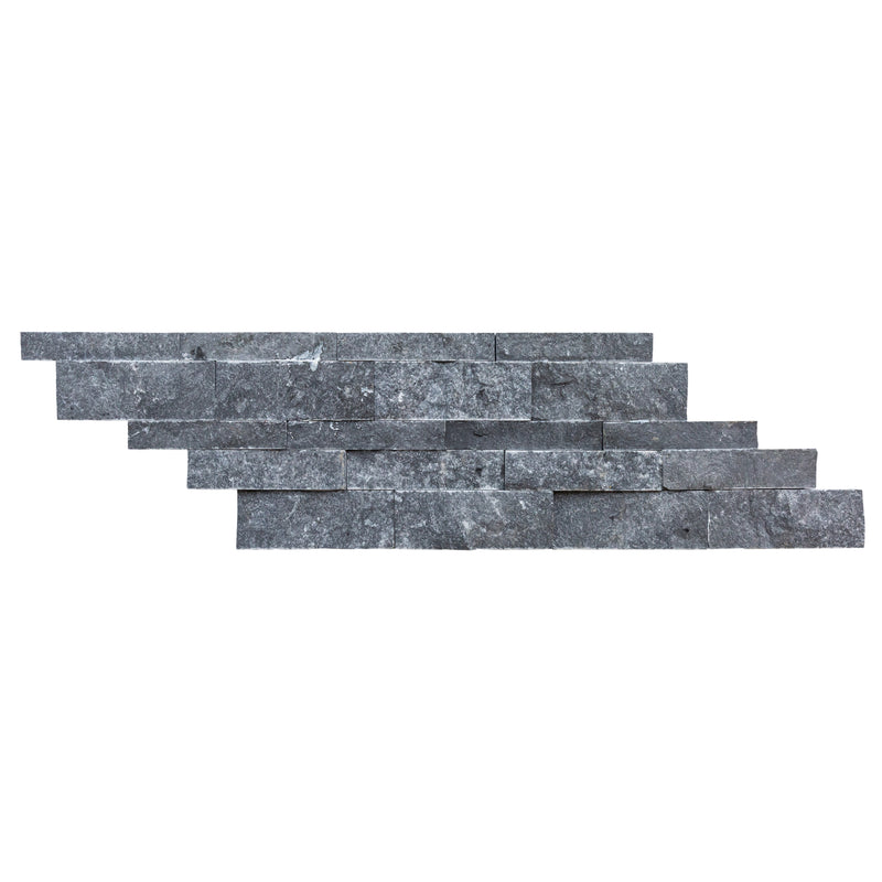 Charcoal Cambria Ledger 3D Panel 6.8x20.8 Split-face Natural marble Wall Tile single top view