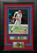 Chase Utley Swinging at the Plate Philadelphia Phillies 8x10 Framed Photo with Engraved Autograph