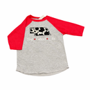 “The Good Life” Cow Print Nebraska Toddler Raglan Tee | Multiple Sizes | Nature Finds & Designs | NFD333