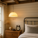 Sunrise Glow Pendant Light, Modern Dome Ceiling Lamp with Layered Metal Design