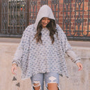 Check One Two Poncho | Checkered Denim Grey Sweatshirt [Sizes S/M-L/XL]