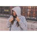 Check One Two Poncho | Checkered Denim Grey Sweatshirt [Sizes S/M-L/XL]