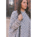 Check One Two Poncho | Checkered Denim Grey Sweatshirt [Sizes S/M-L/XL]