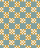 Checkered Quilt Wallpaper, light blue and yellow