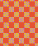 Checkered Quilt Wallpaper, red-orange, yellow and purple