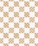 Checkered Quilt Wallpaper, tan and white