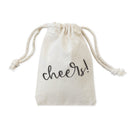 Cheers! Cotton Canvas Holiday Favor Bags, 6-Pack
