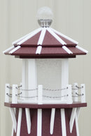 6 ft. Octagon Solar and Electric Powered Poly Lighthouse Cherry and White